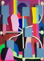 John Berry: Blinker, 2019, Acryl und Sprühfarbe und Flashe auf Leinwand, 110 x 80 cm 

